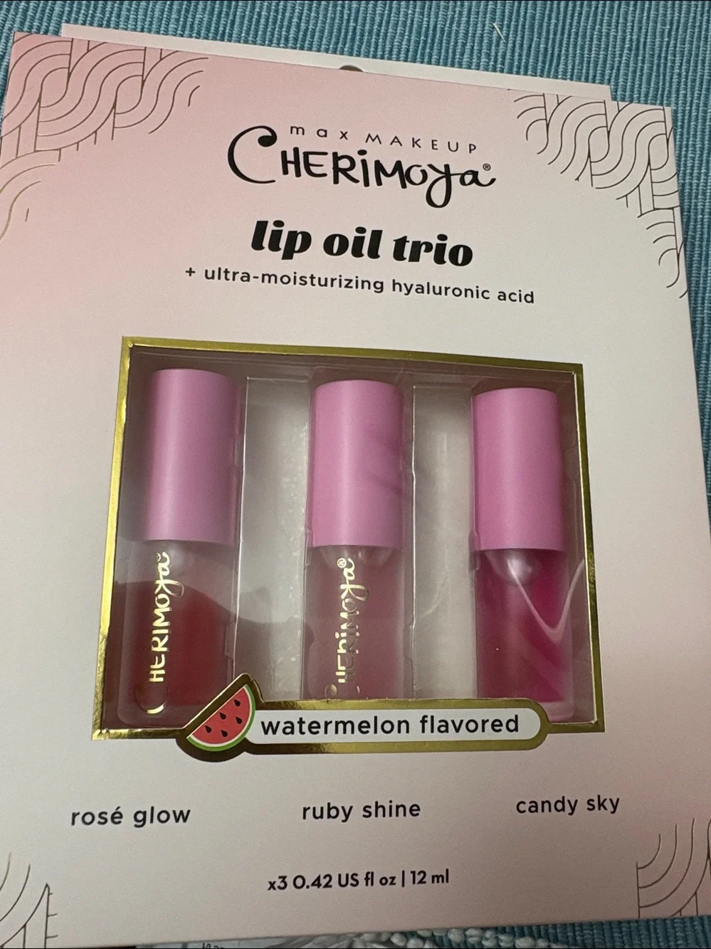 Lip Oil trio Bundle— watermelon flavored lip oil and strawberry velvet Gloss